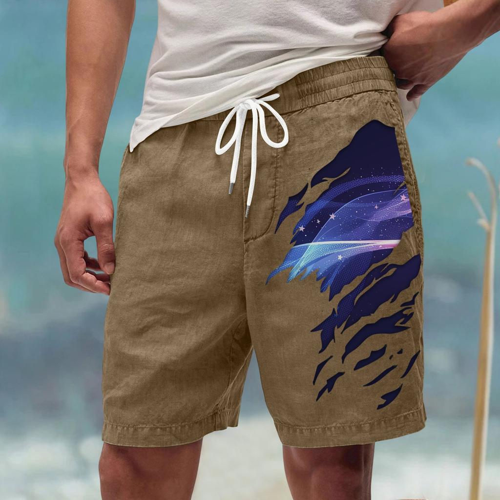 Męskie letnie, duże, swobodne, luźne spodnie sportowe, szorty plażowe