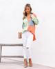 European & American Style Women's Color Block Patchwork Drop Shoulder Long Sleeve Shirt