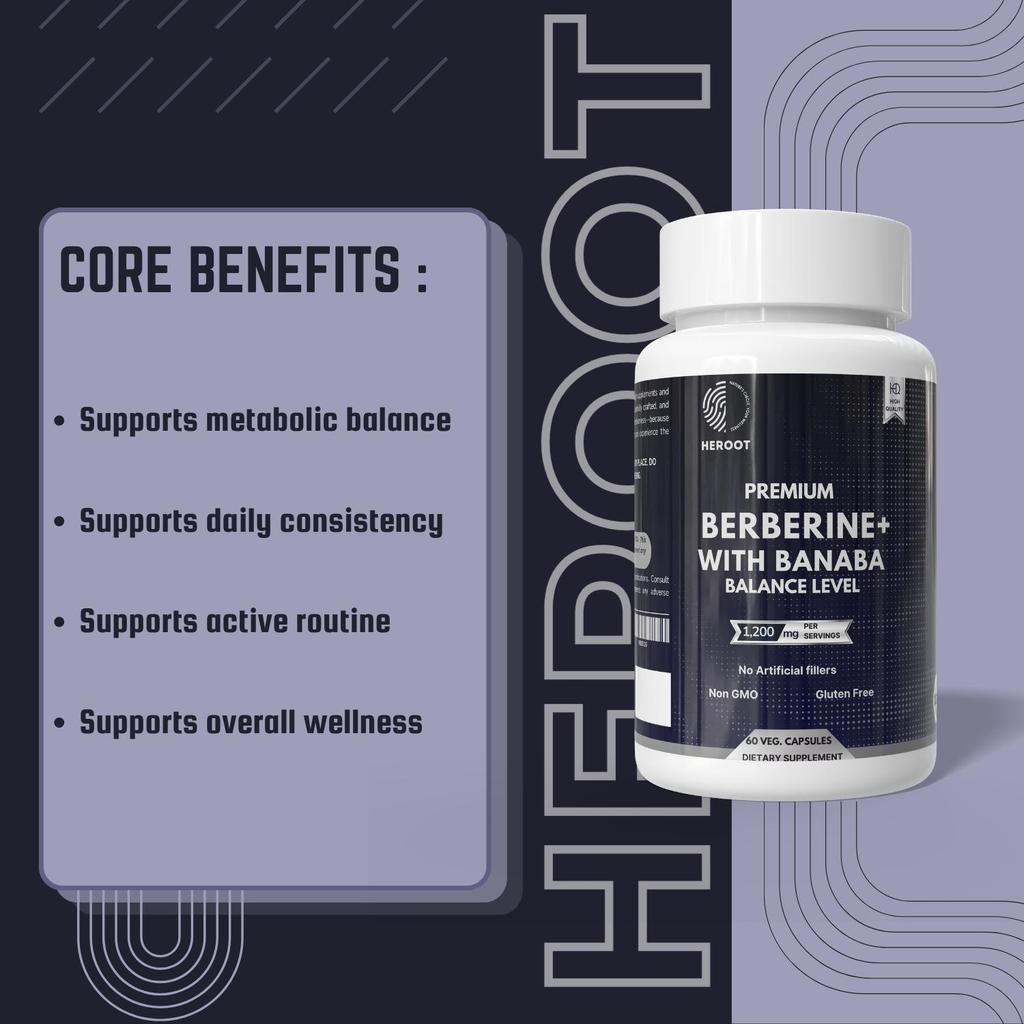 Berberine with Banaba Extract 60 Capsules | Dietary Supplement