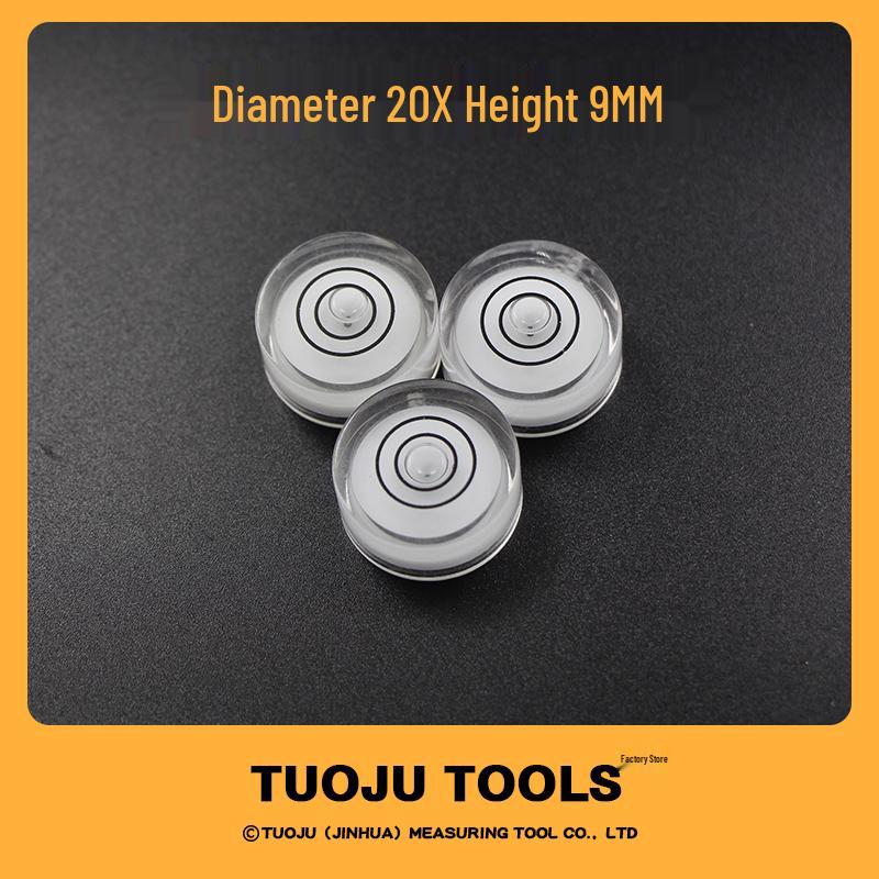 Clear Acrylic Double Ring Bubble Level Instrument, 20mm Round Level Ball