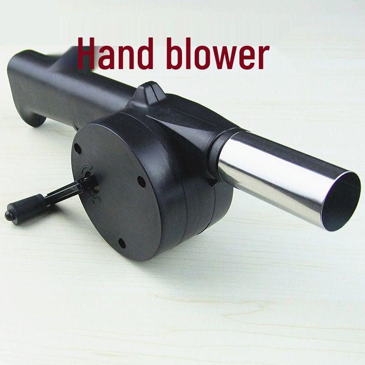 Portable Hand-Crank Charcoal Fire Starter and Blower for Camping and Barbecues