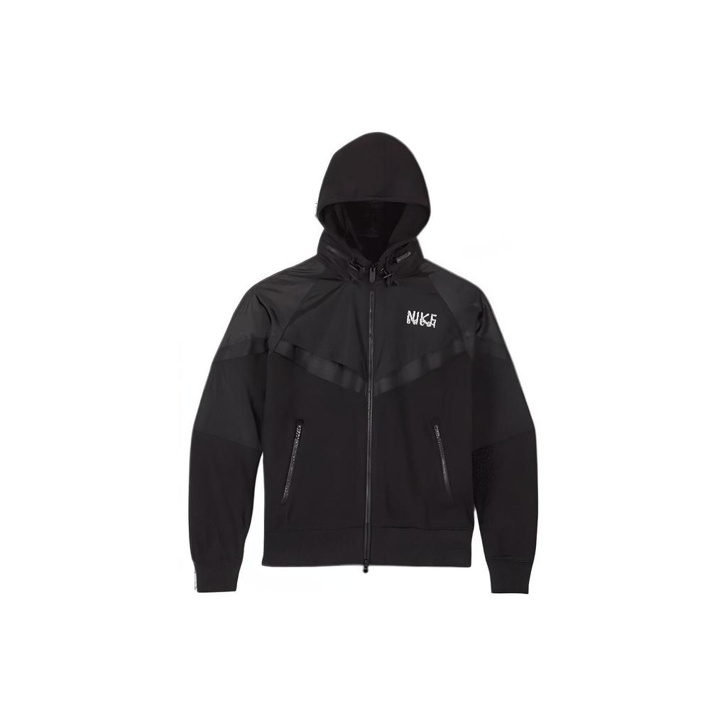 Nike X Sacai Logo-Embossed Waterproof Full-Zip Hooded Jacket Men Jackets Black DQ9030-010