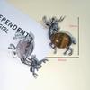 Animal Deer Embellished Metal Brooch Pin With Semi Precious Shell Inlay For Romantic Gift