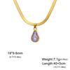 Colored Crystal Teardrop Pendant Women Necklace Snake Chain Fashion Choker Jewelry Gift