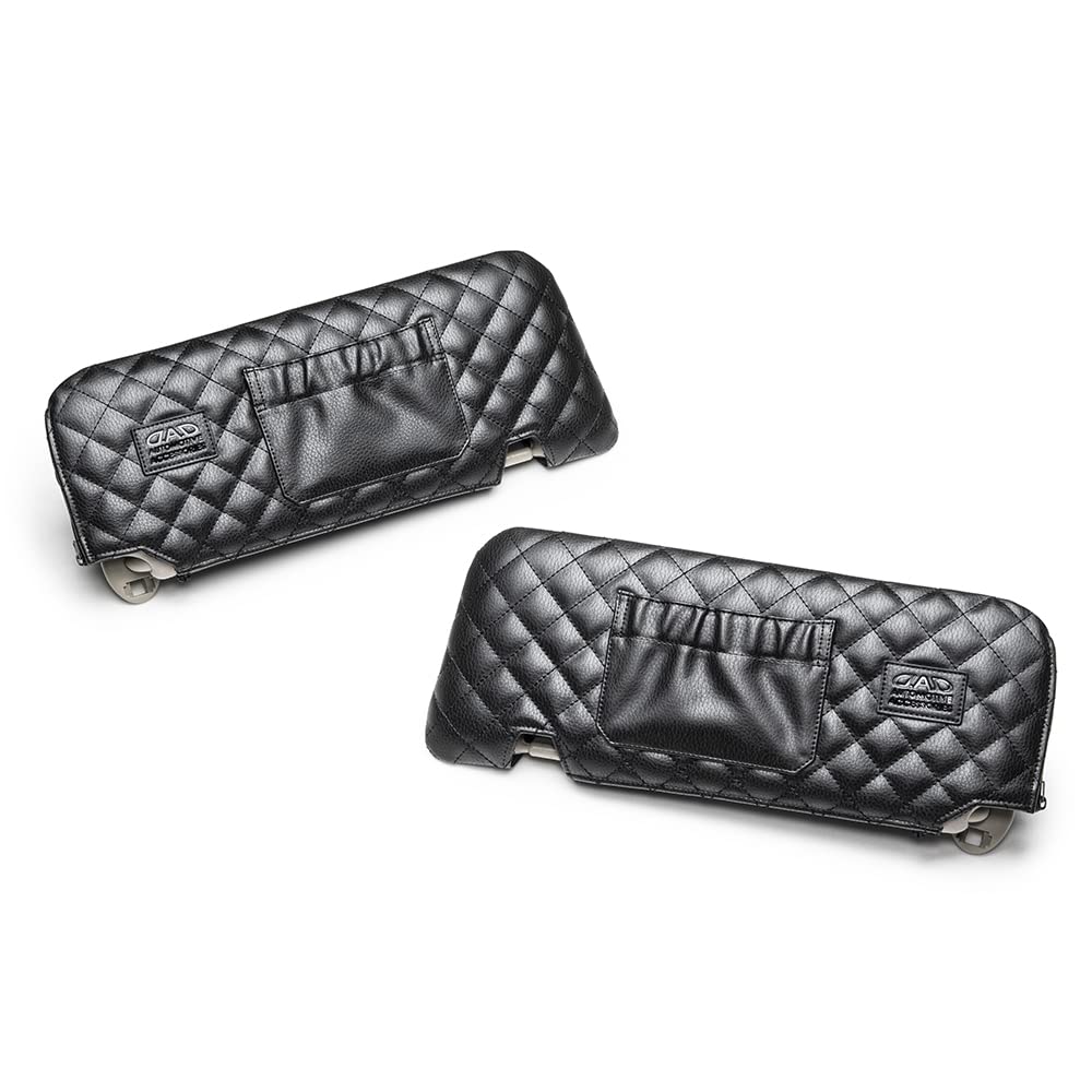Quilted Black Sun Visor Cover for Toyota Estima January 2006 October Garson Black D.A.D (Estima) Models ACR50/55W, GSR50/55W, AHR20W, Years - 2019.