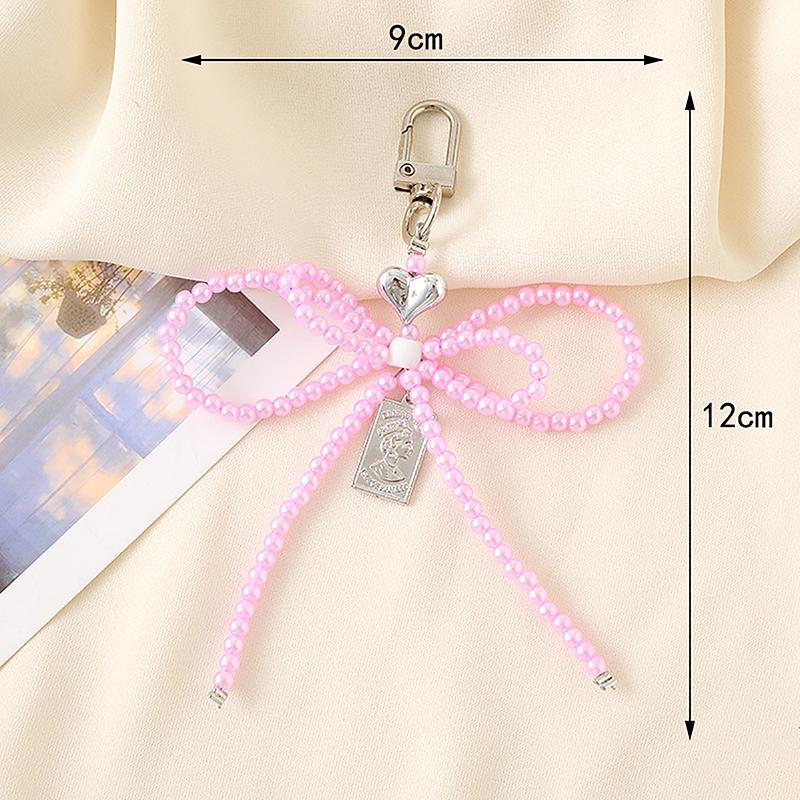 1Pc Camera Bag Key Chain Jewelry Gift Decoration Korean Cute Bow Pearl Phone Pendant Chain Charm Strap Phone Accessories