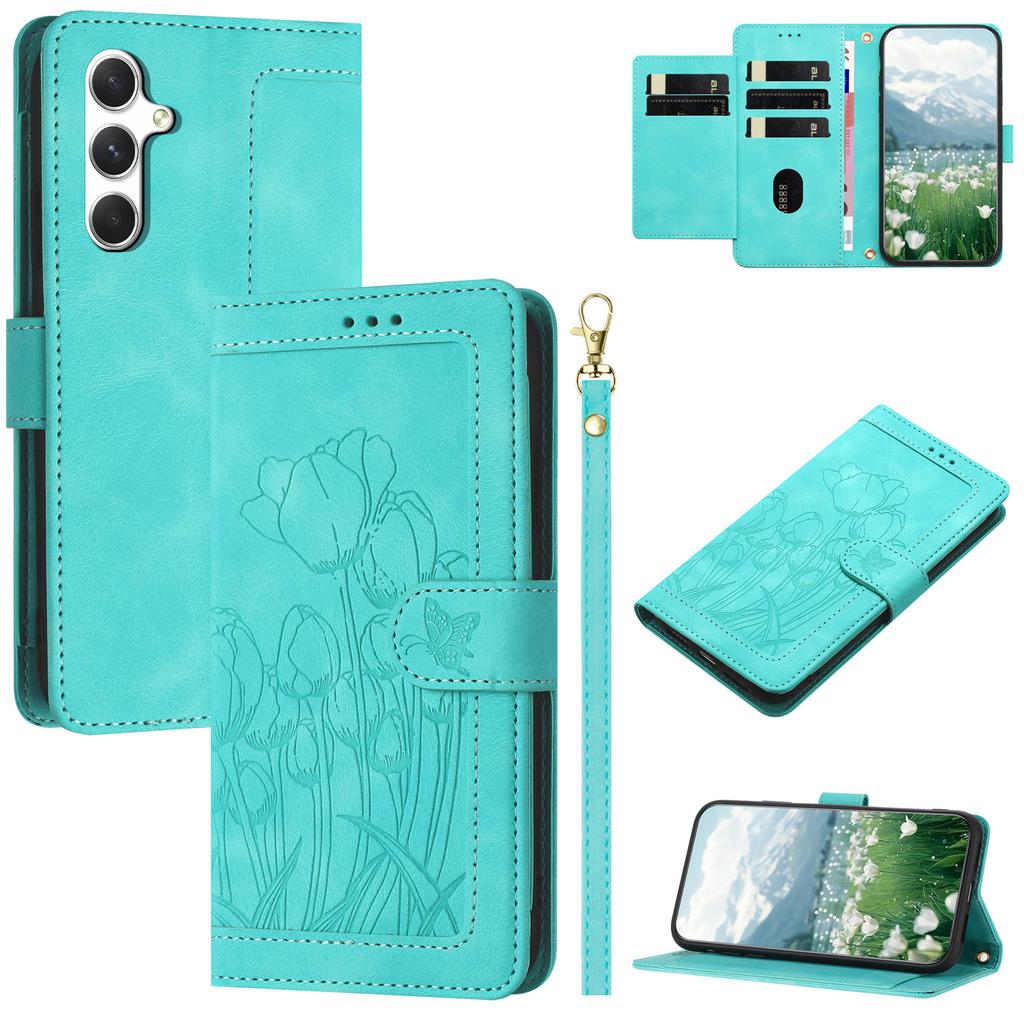 For Samsung Galaxy S26/S26 Pro Case Tulip Leather Phone Cover with 5 Card Slots Wallet