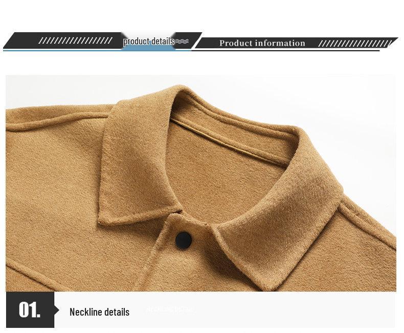 Men's Double-Sided Wool Twill Jacket - Casual Lapel Style for All Ages