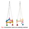 1pc Natural Wooden Parrot Swing & Chew Toy with Hanging Bell Durable Perch Stand Accessory for Bird Cage Parrot Bird Accessories
