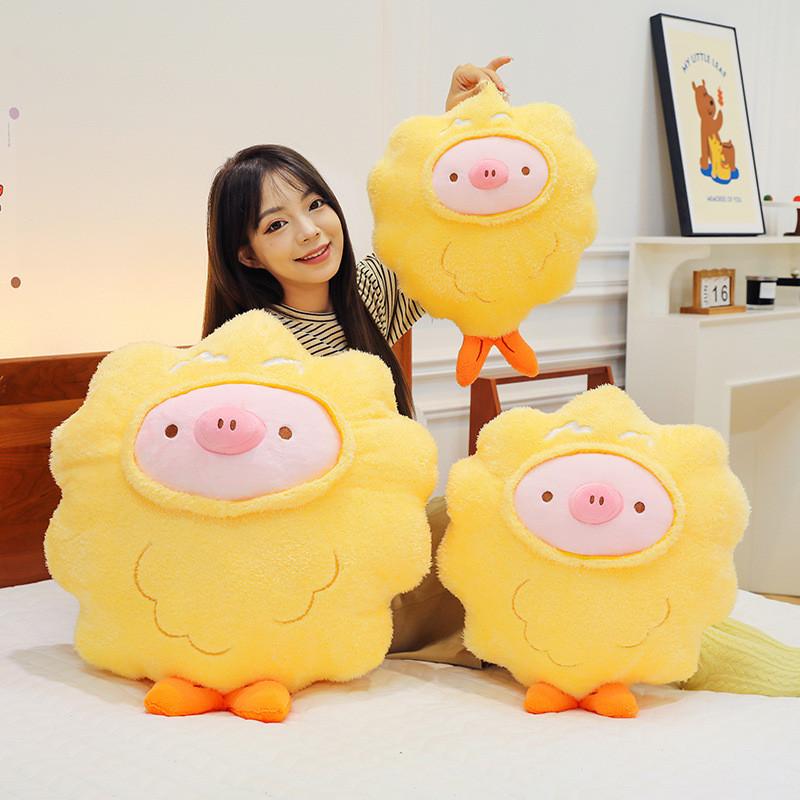 Cute Shrimp Fried Chicken Pig Plush Toy Adorable Doll Kids Birthday Gift Holiday