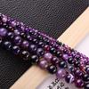 Crystal Striped Purple Agate Bracelet Beads for DIY Jewelry Making