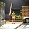 Realistic Striped Girl Figure Model for Architectural Displays Dioramas Props 1:64 Scale Hand Painted Miniature Figure
