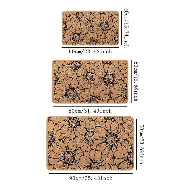 Floral Printed Entrance Non-slip Door Mat Bedroom Bedside Foot Mat Living Room Balcony Hallway Rugs Bathroom Toilet Floor Mat