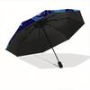 1pc Butterfly Art Automatic Opening and Closing Umbrella, Lightweight 3-Fold, With Cute Cartoon Characters, Suitable for Home, Outdoor and Daily