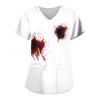 Women's Fashion Casual Halloween Printed Pocket T-shirt Tops