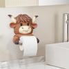 Cow Toilet Paper Holder Shelf Cartoon Waterproof Resin Toilet Roll Holder for Shower Room Lavatory Kitchen Bathroom Home Decor
