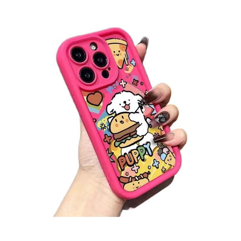 Cute Happy Puppy iPhone16 Mobile Phone Case 12promax Anti-drop for Apple 14plus Cute XR Soft