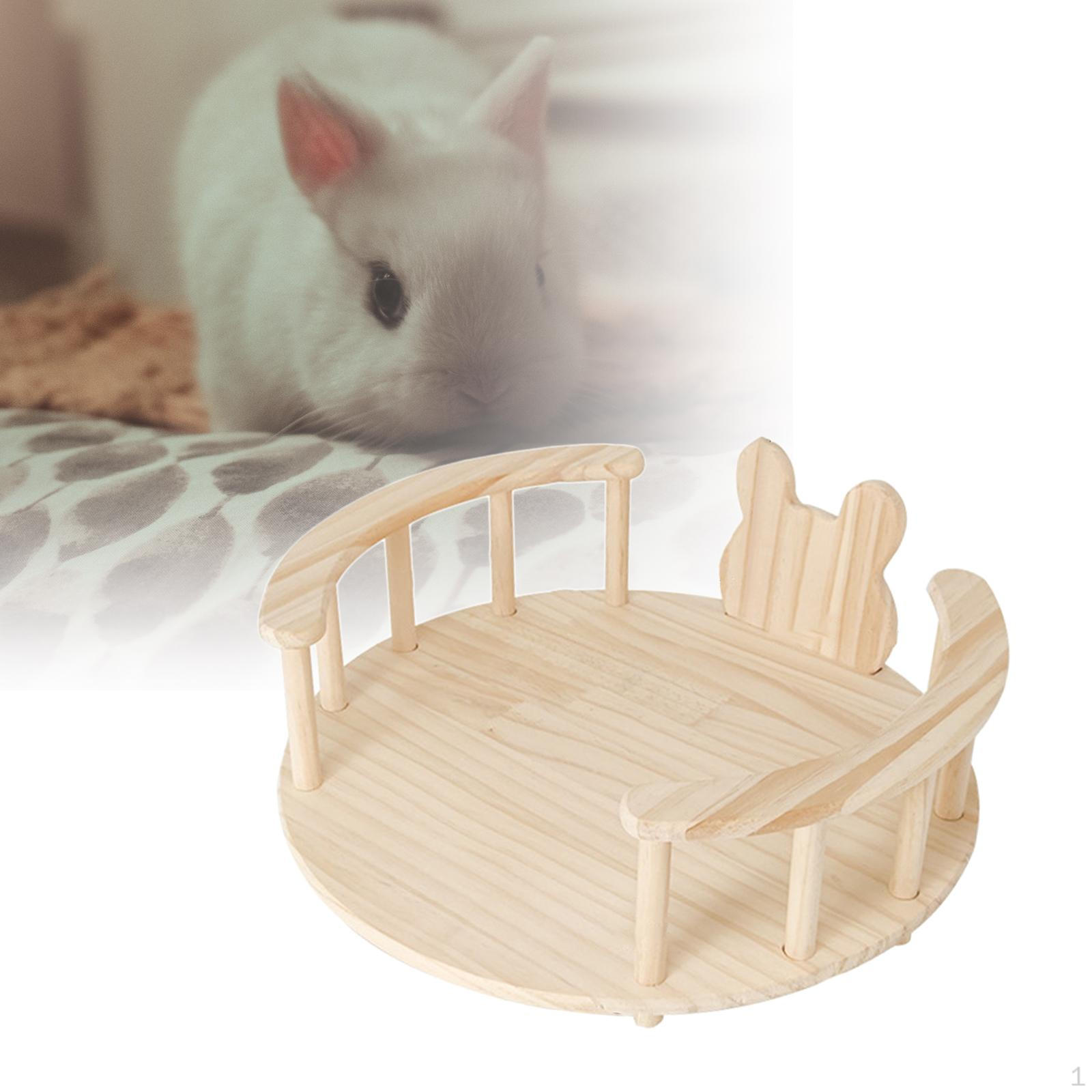 Cozy Wooden Bunny House for Small Pets - Easy Assembly, Elevated Design round
