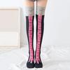 1 Pair Women Stockings Funny Chicken Feet Print Color Matching Over Knee Length Elastic Anti-slip Soft Warm Valentines Day Gift Lady Winter Long Calf