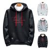 Men Autumn Hoodie Solid Color Letter Pattern Hooded Hat Long Sleeves Loose Streetwear Elastic Cuff Warm Winter Hoodie Men Clothes