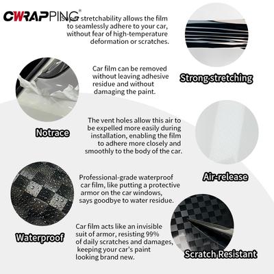 Car Stickers Vinyl Wrap Carbon Fiber Films Black Grid Wrap Decal Auto Body Decoration Stickers for Motorcycle Car Accessories