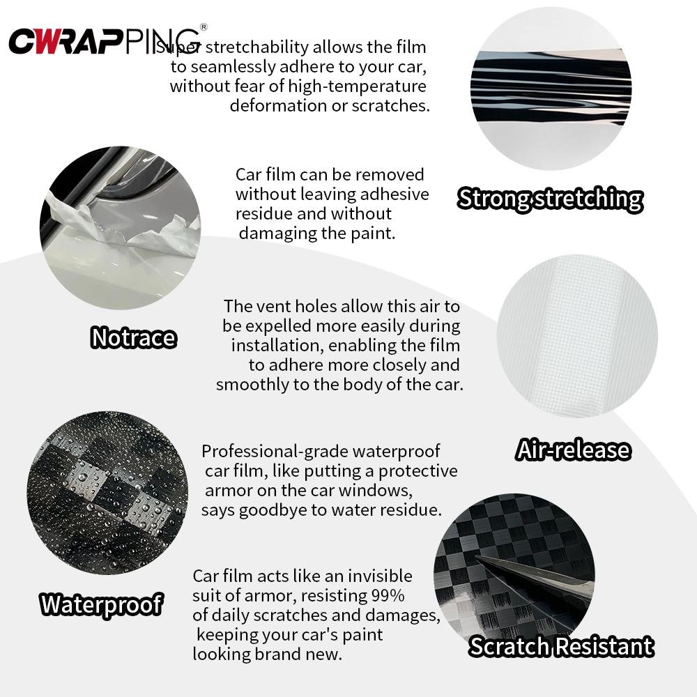 Car Stickers Vinyl Wrap Carbon Fiber Films Black Grid Wrap Decal Auto Body Decoration Stickers for Motorcycle Car Accessories