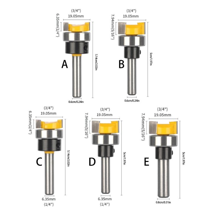 Einfach zu bedienender Kugellager-Doppelschneiden-Geradfräser 19,05 mm für komfortables präzises Trimmen im Holzhandwerk