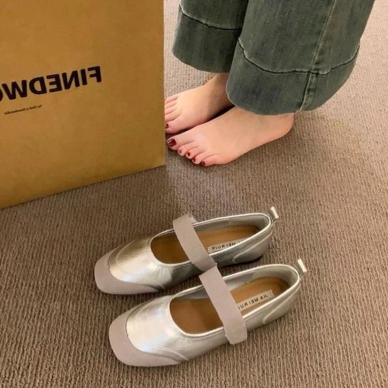 New Style Retro Women Spring Round Flat Shoes Comfor Anti Slip Mary Janes Shoes Soft Sole Versatile Women's Casual Shoes