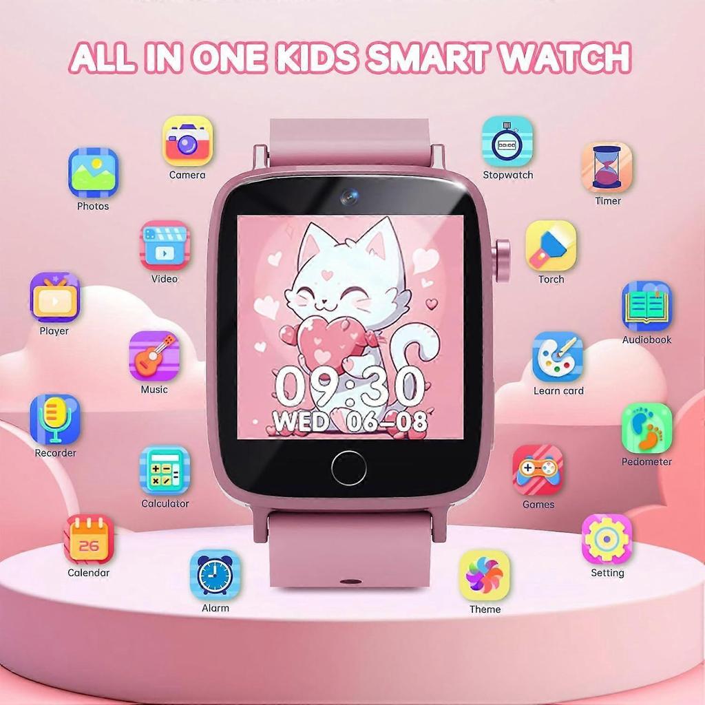 Kids Games Watch, Smart Kids Watch with Games, Touch Screen, Alarm Clock, HD Camera, Toys for Ages 4-12 Years Old, Birthday Gift for Girls(Pink)