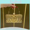 Luxury Ladies Handheld Purse With Lock Closure And Sparkling Details For Night Out