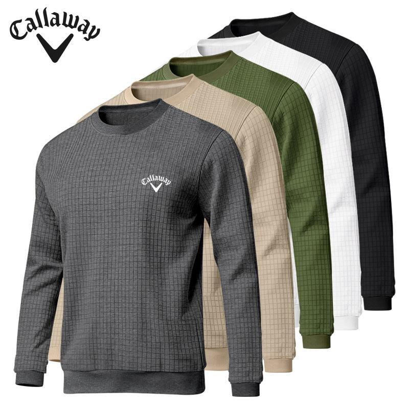 

Callaway 2025 Autumn and Winter New Embroidered Slim Fit Round Neck Long Sleeved Small Square Casual Base T-shirt Men s Knitted Shirt M чёрный