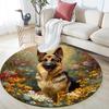 German Shepherd Round Area Rug,Carpet Rug for Living Room Bedroom Sofa Playroom Decor,Non-slip Floor Mat