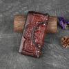 Retro Girl's Wallet Long Hand Bag Women's Leather Handmade Embossed Floral Phone Purse Chinese Style Ladies Card Holder