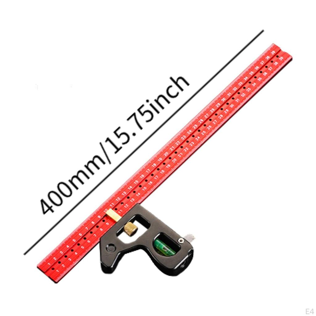 Combination Angles Ruler Aluminum Alloy Accurate Professional Woodworking Measure Square for Home