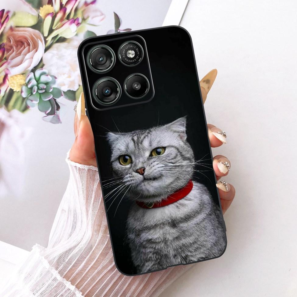 Hülle Für Motorola Moto G77 Hülle Ästhetisch Luxus Niedliche Katze Mode Schmetterling Cool Bemalte Abdeckung Für Motorola XT2621-4