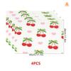 4PCS No Residue Refrigerator Pad Waterproof Anti-oil Cuttable Washable Kitchen Placemat for Shelf Drawer Liner