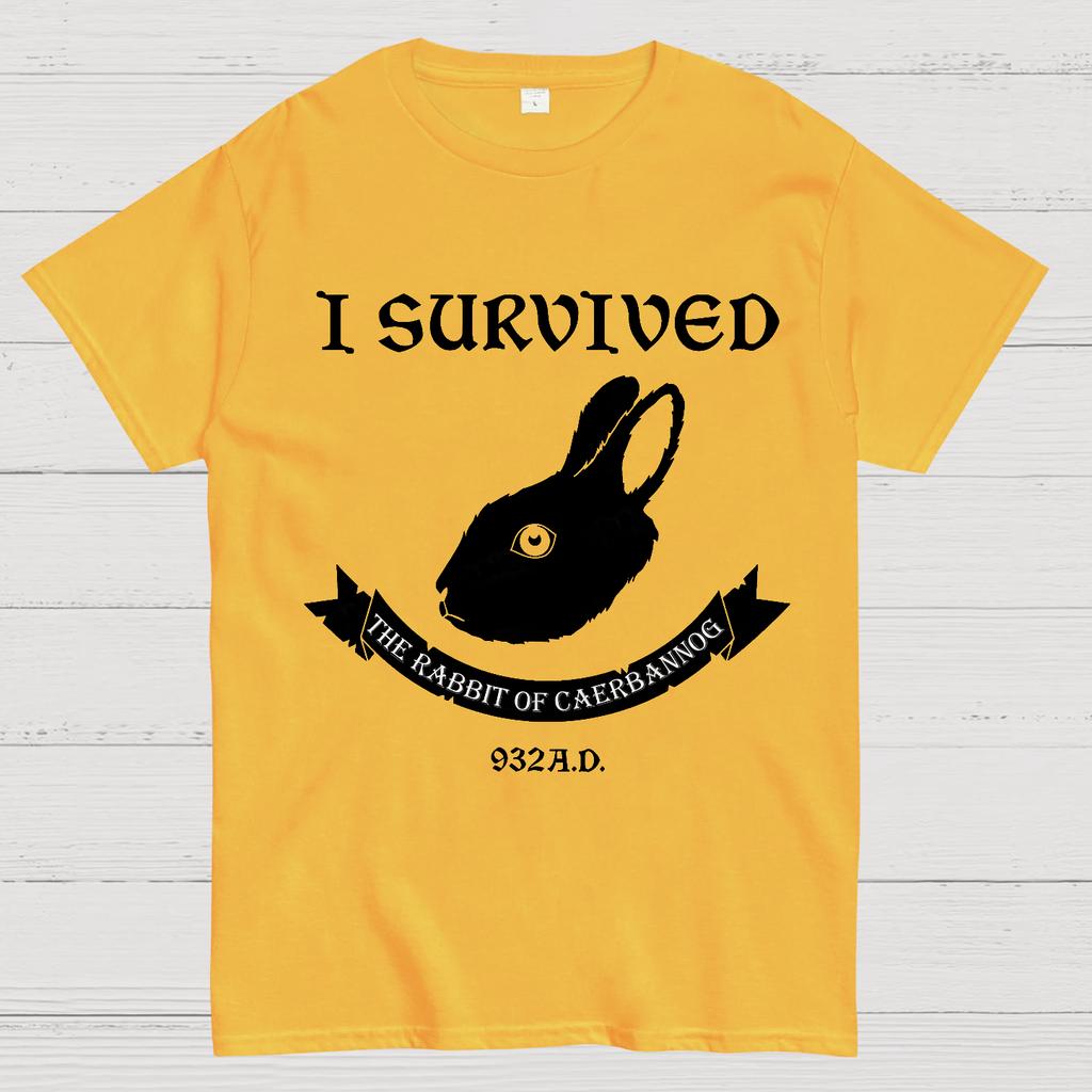 I Survived The Rabbit Of Caerbannog 932A.D Unisex 100% Cotton Summer Casual Cool Loose T-Shirt