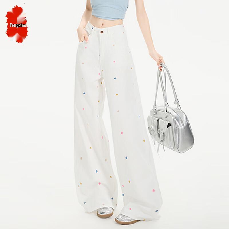 

Women s High-Waist Wide-Leg Loose Fit Denim Jeans L