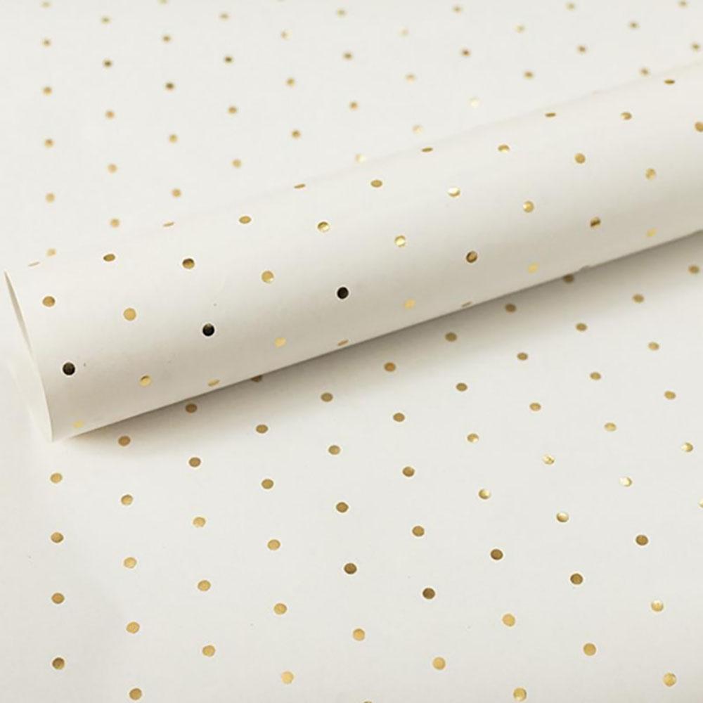 50x70cm Bronzing Gift Wrapping Paper Gold Polka Dots Birthday Valentine's Day Bouquet Gift Packaging Paper DIY Decoration Paper