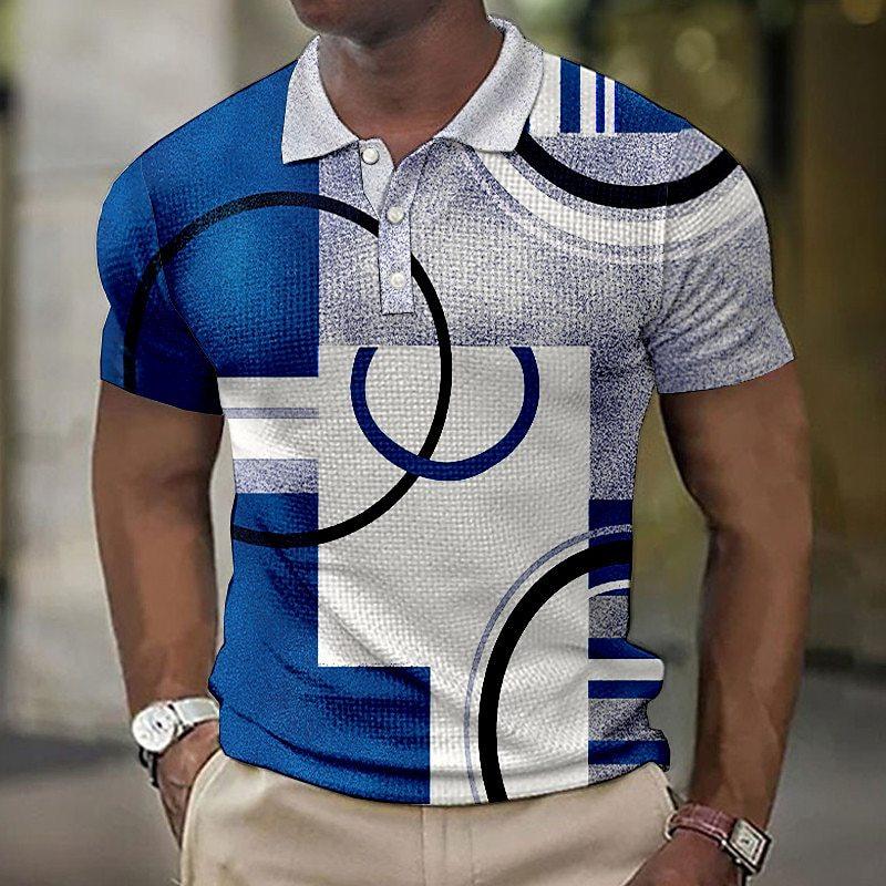 

мужская футболка поло с коротким рукавом, топы с 3D-принтом, модные, из полиэстера, дышащие, удобные, футболки поло 4XL