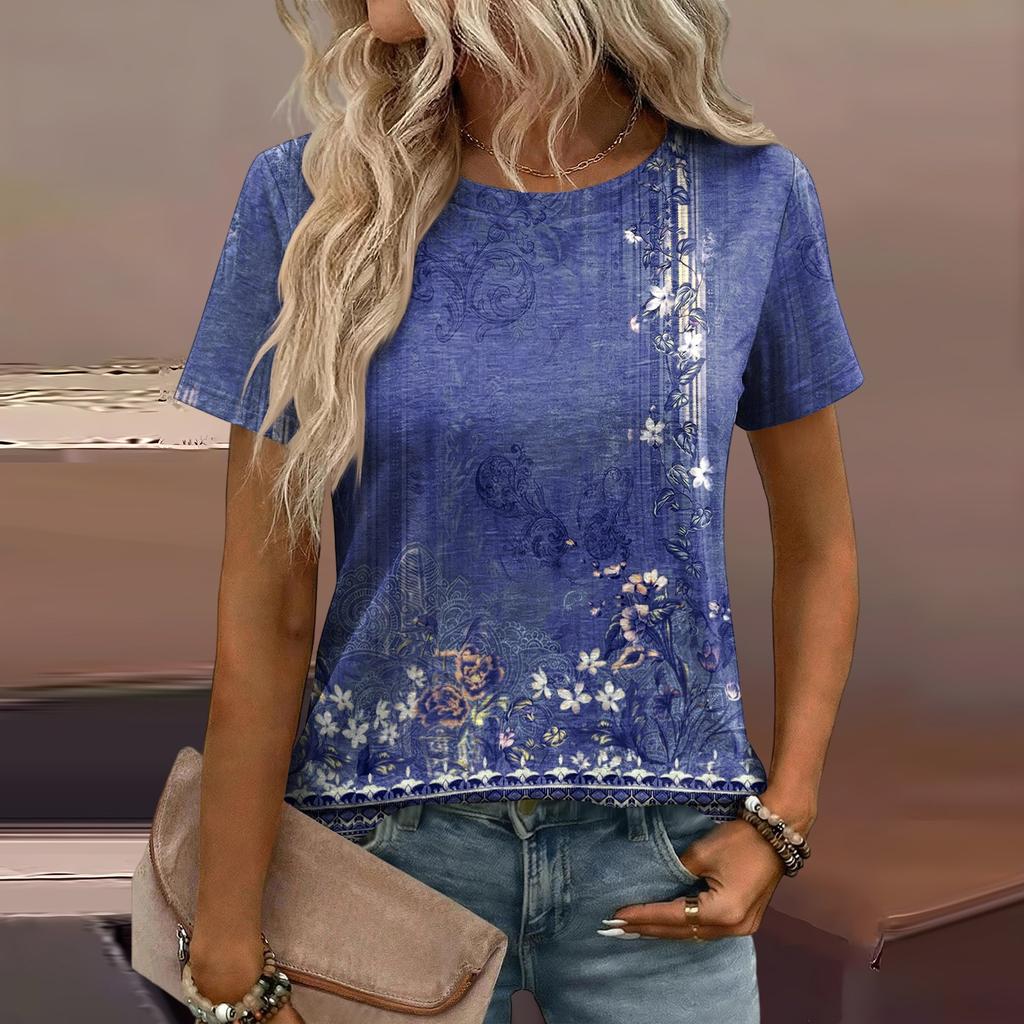 Women's Loose-Fit Fashionable Casual Printed T-Shirt