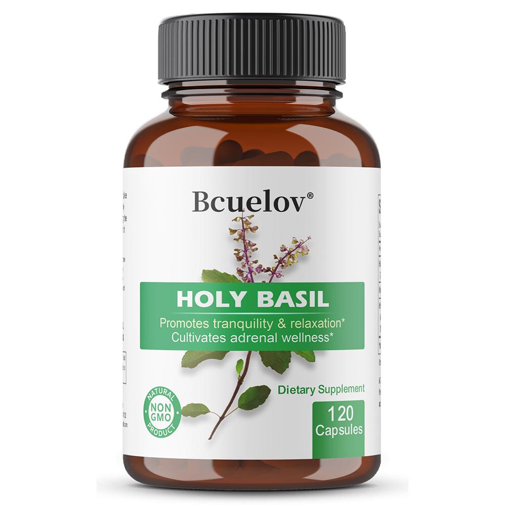 Holy Basil 120 Capsules Premium Herbal Supplement for Relaxation Support 120PCS
