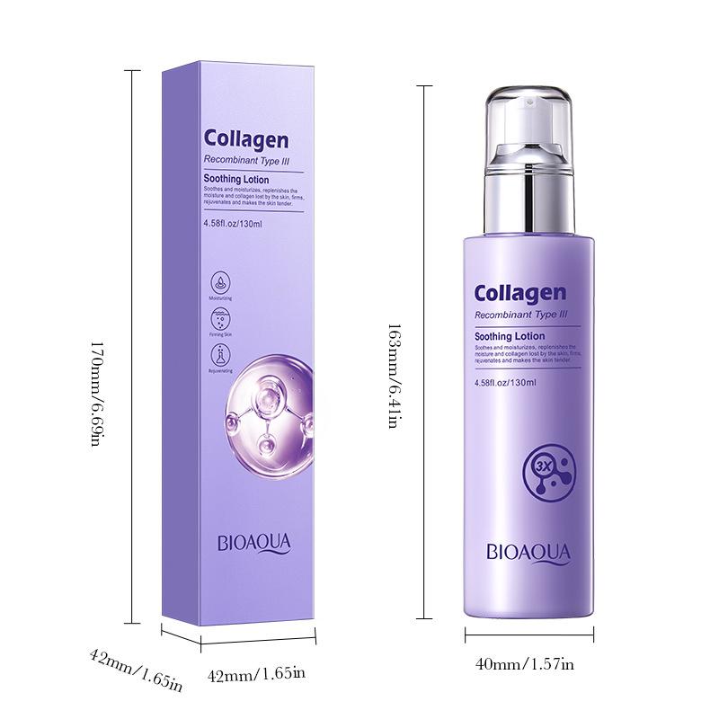 Recombinant Type III Collagen Lotion 130ml Moisturizing and Soothing Facial Water Milk Skin Care Products
