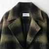 Womens Plaid Wool Blend Short Coat Loose Fit Turn Down Collar Single Breasted Casual Outerwear