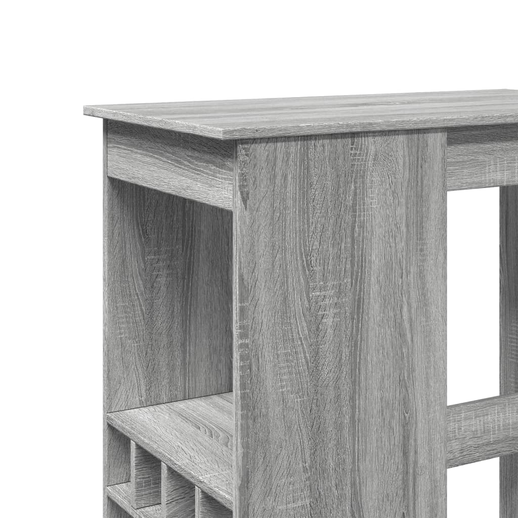 Bar Table with Shelf Grey Sonoma 90x47.5x103.5 cm Engineered Wood