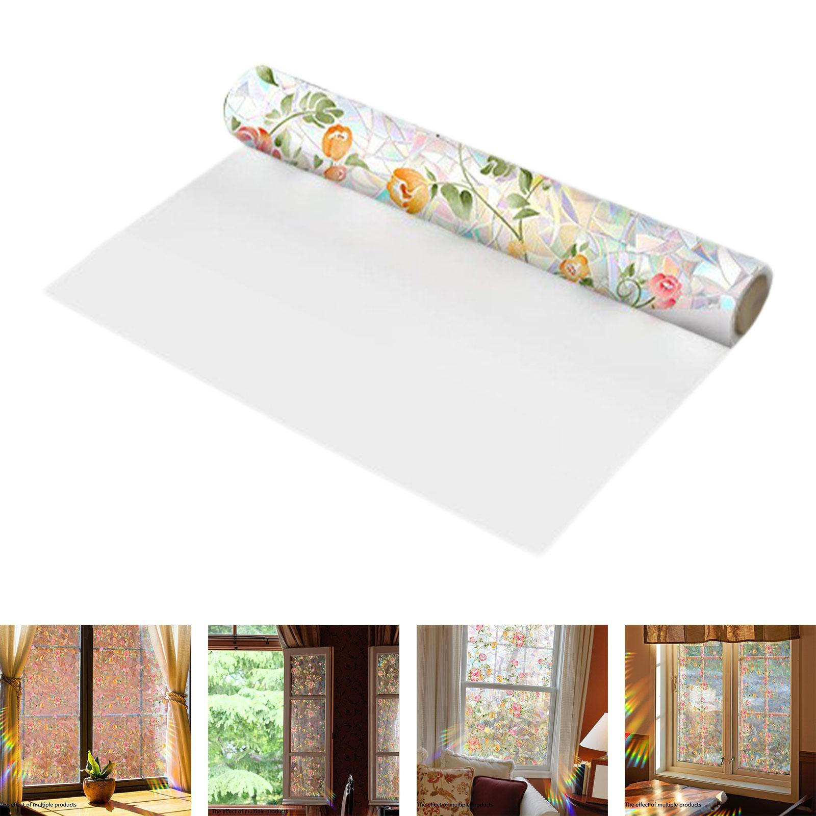 

Цветочная наклейка на окно, пленка для приватности, красочная, универсальная, декоративная, простая в сборке, украшение для дома 40x100cm