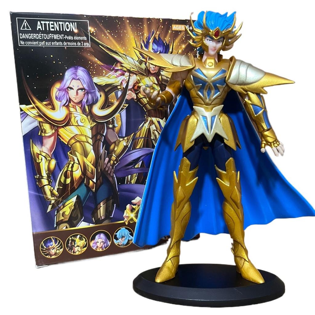 19CM Anime Saint Seiya Gold Saint Figure Aries Pisces Capricorn Aquarius Stand Animation Model Toys Gifts Collection Decoration