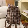 School Bag New Plaid Backpack Retro Versatile Campus College Student School Bag Going Out Cute Casual Lightweight Backpack