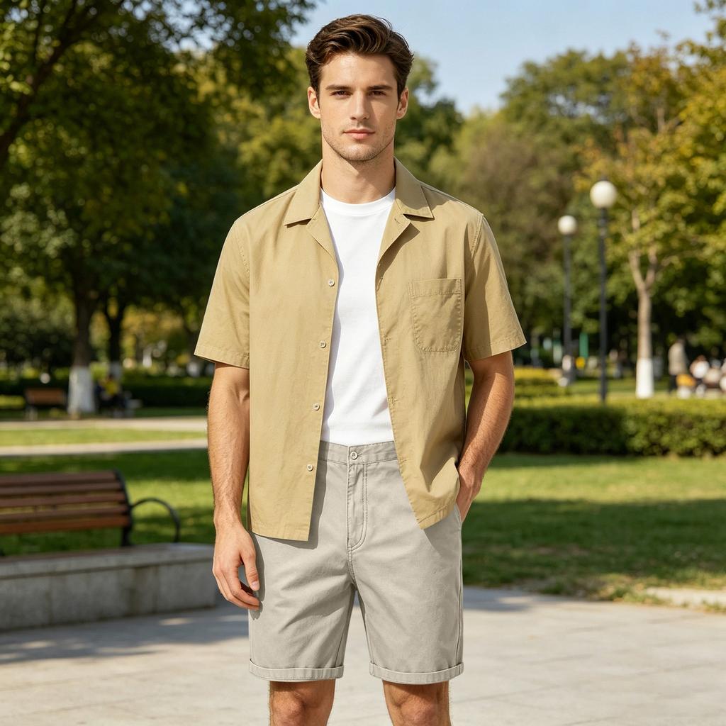 Herren Lockere Freizeit-Cargo-Shorts Leichter Entspannter Stil mit Mehreren Taschen für Outdoor und Tägliches Tragen