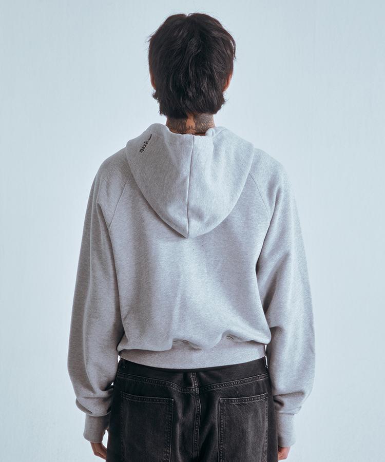 Four Young Thumhole Crop Hoodie Melange Gray (Man)